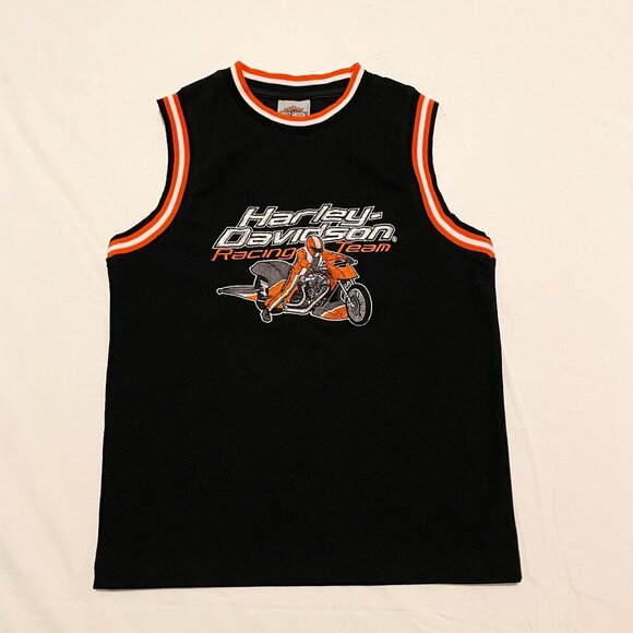 Harley Davidson Racing Team Youth Size M  10-12 Embroidered Tank Top Jersey - Picture 1 of 16